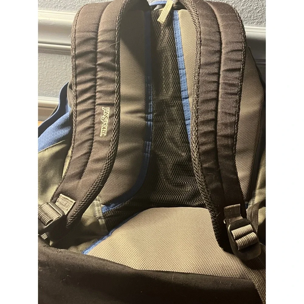 JanSport Blue‎ Honeycomb Ripstop Backpack Multi-Compartment School Bag Black